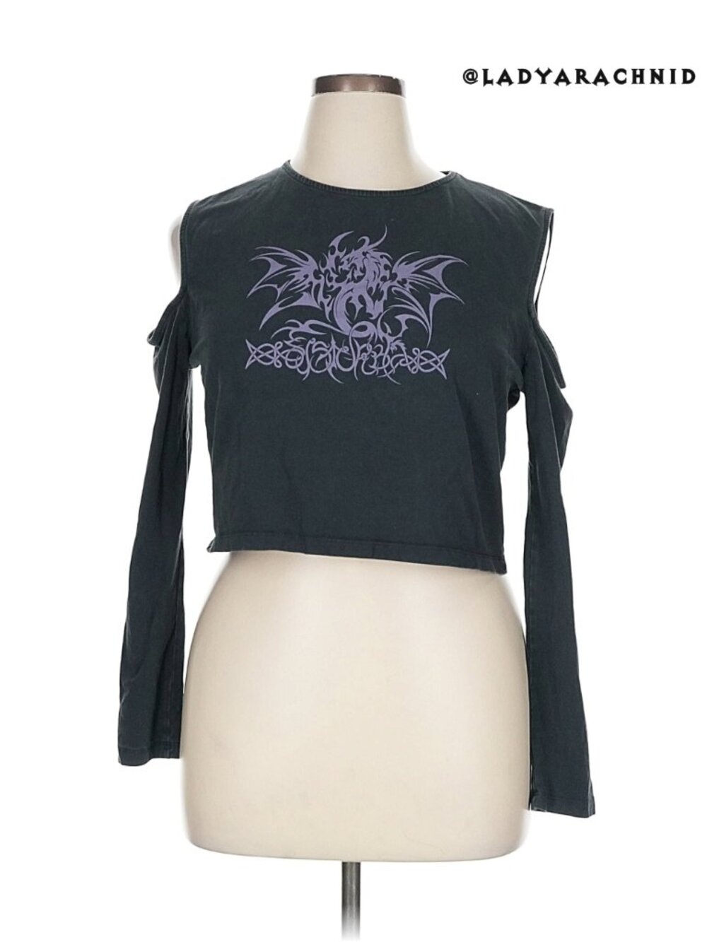 DISTURBIA Dragon Arm Warmer long sleeve graphic top - Picture 6 of 9